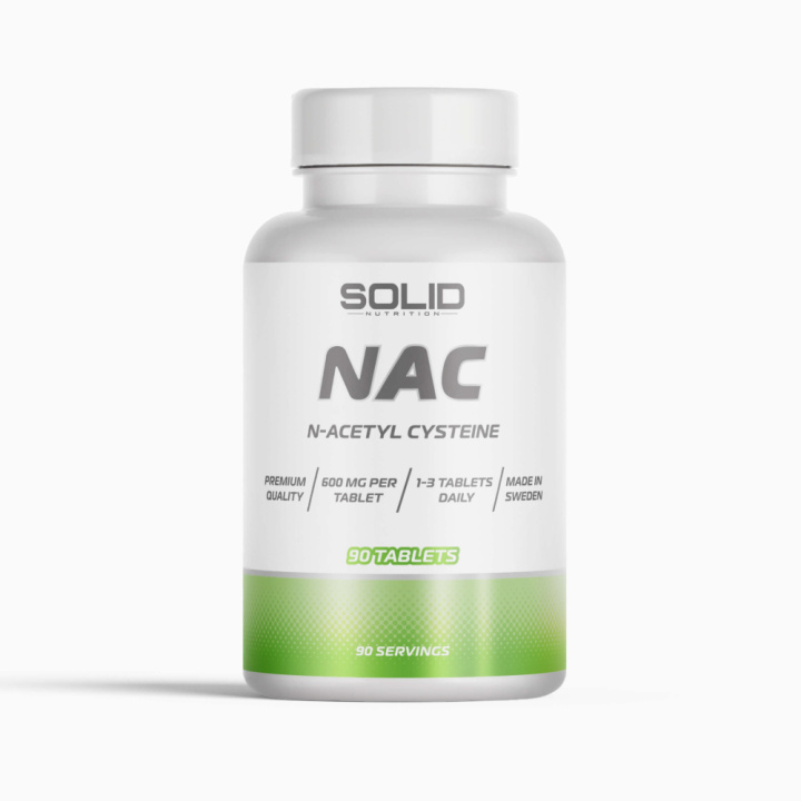 SOLID Nutrition NAC, 90 tabs i gruppen Kosttilskud & Fødevarer / Aminosyrer / NAC hos Tillskottsbolaget (SOLID65322)