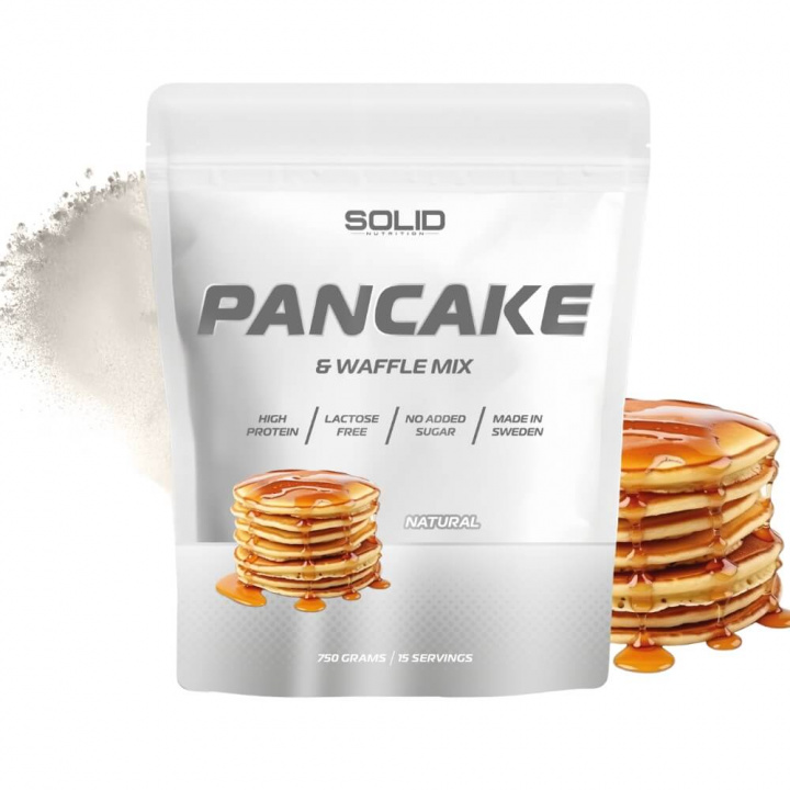 SOLID Nutrition Pancake & Waffle Mix, 750 g i gruppen Kosttilskud & Fødevarer / Fødevarer / Proteinpandekager hos Tillskottsbolaget (SOLID65674)