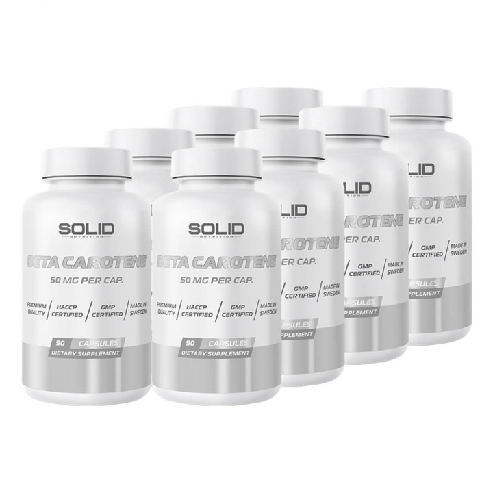 8 x SOLID Nutrition Beta Carotene, 90 caps i gruppen Kosttilskud & Fødevarer / Sundhedskost / Betakaroten hos Tillskottsbolaget (SOLID65755)