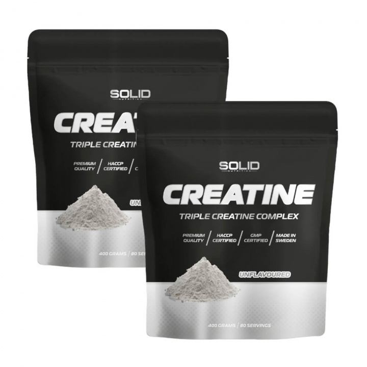 2 x SOLID Nutrition BLACK LINE Creatine, 400 g i gruppen Kosttilskud & Fødevarer / Kreatin / Kreatinblandinger hos Tillskottsbolaget (SOLID657678)