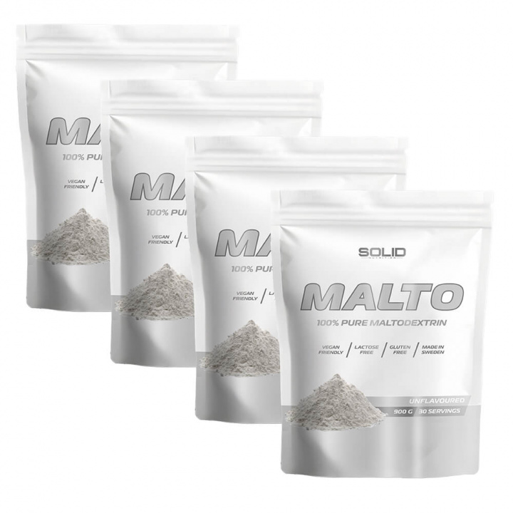 4 x SOLID Nutrition Maltodextrin, 900 g i gruppen Kosttilskud & Fødevarer / Kulhydrater / Maltodextrin hos Tillskottsbolaget (SOLID657876)