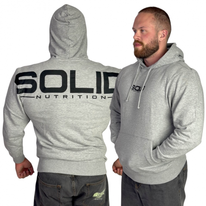 SOLID Nutrition Hoodie, light grey melange i gruppen Træningstilbehør / Træningstøj hos Tillskottsbolaget (SOLID65901)
