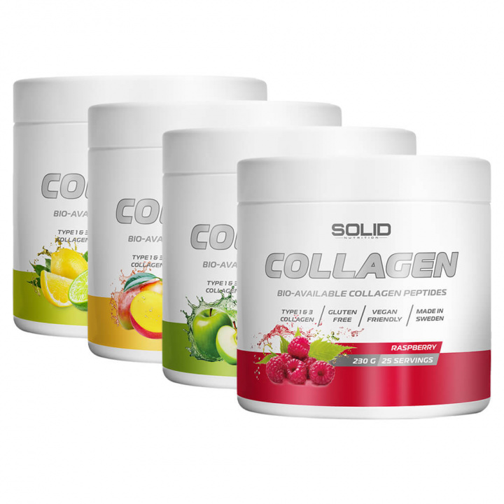4 x SOLID Nutrition Collagen, 230 g i gruppen Kosttilskud & Fødevarer / Ledesundhed / Kollagen hos Tillskottsbolaget (SOLID6732)