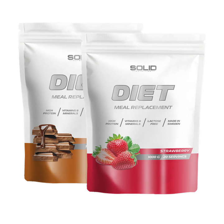 2 x SOLID Nutrition Diet, 1000 g i gruppen Kosttilskud & Fødevarer / Måltidserstatning / Laktosefri måltidserstatninger hos Tillskottsbolaget (SOLID67422)