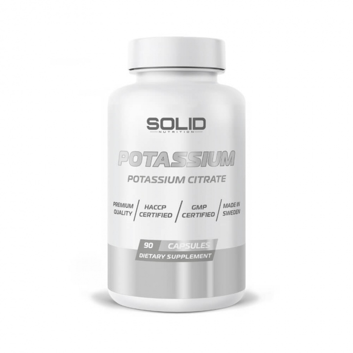 SOLID Nutrition Potassium, 90 caps i gruppen Kosttilskud & Fødevarer / Mineraler / Kalium hos Tillskottsbolaget (SOLID67543)