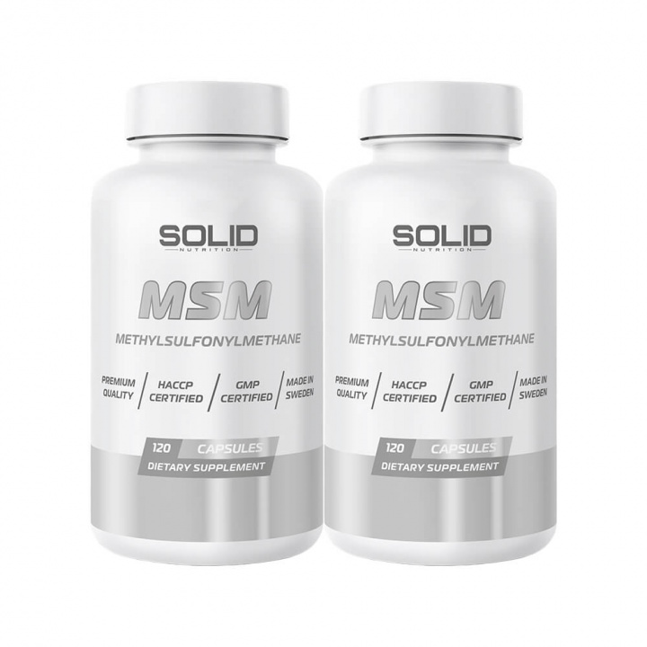 2 x SOLID Nutrition MSM, 120 caps i gruppen Kosttilskud & Fødevarer / Ledesundhed / MSM hos Tillskottsbolaget (SOLID67866)