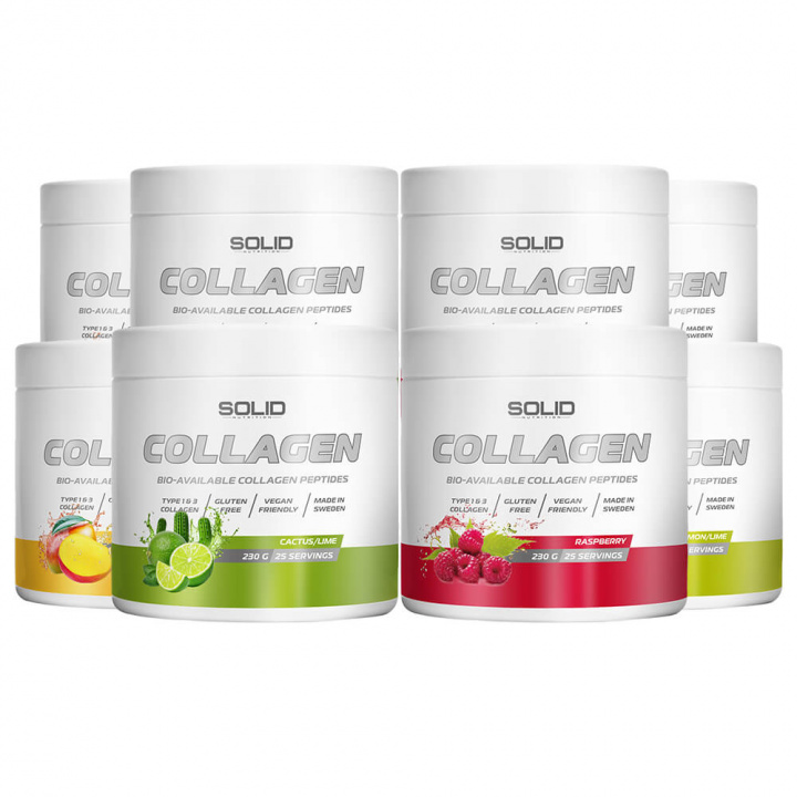 8 x SOLID Nutrition Collagen, 230 g i gruppen Kosttilskud & Fødevarer / Ledesundhed / Kollagen hos Tillskottsbolaget (SOLID6843)