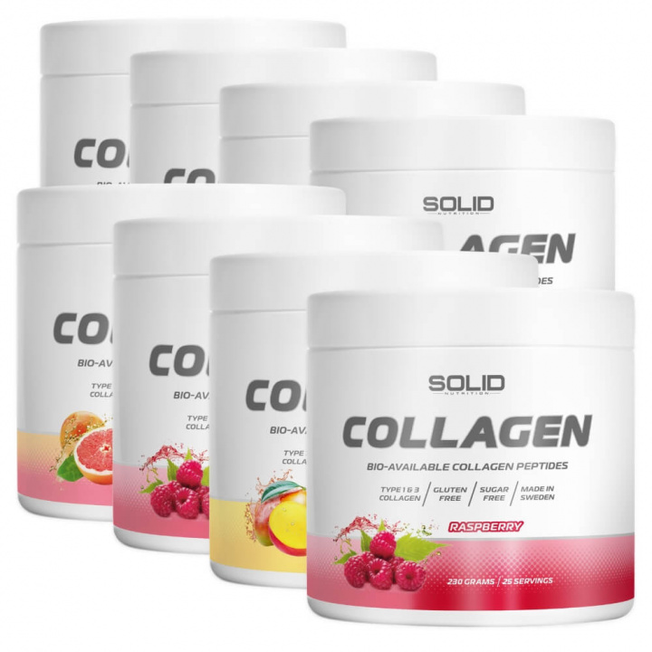 8 x SOLID Nutrition Collagen, 230 g i gruppen Kosttilskud & Fødevarer / Ledesundhed / Kollagen hos Tillskottsbolaget (SOLID6843)