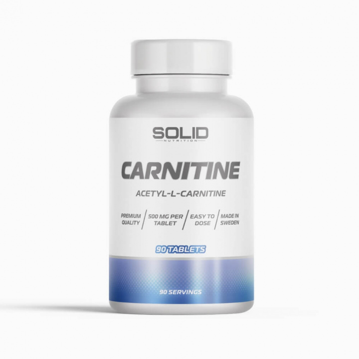 SOLID Nutrition Carnitine, 90 tabs i gruppen Kosttilskud & Fødevarer / Vægttab / Koffeinfri fedtforbrænder hos Tillskottsbolaget (SOLID7500)