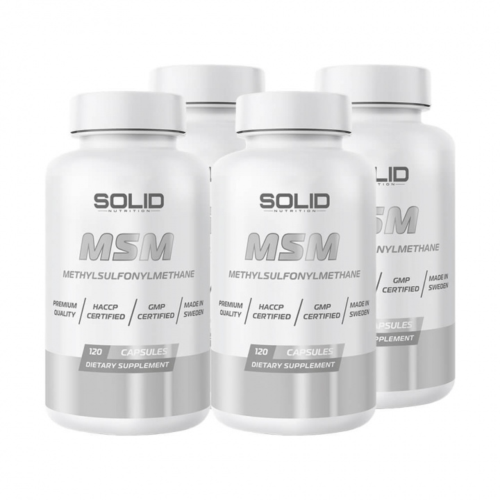 4 x SOLID Nutrition MSM, 150 mega caps i gruppen Kosttilskud & Fødevarer / Ledesundhed / MSM hos Tillskottsbolaget (SOLID75444)