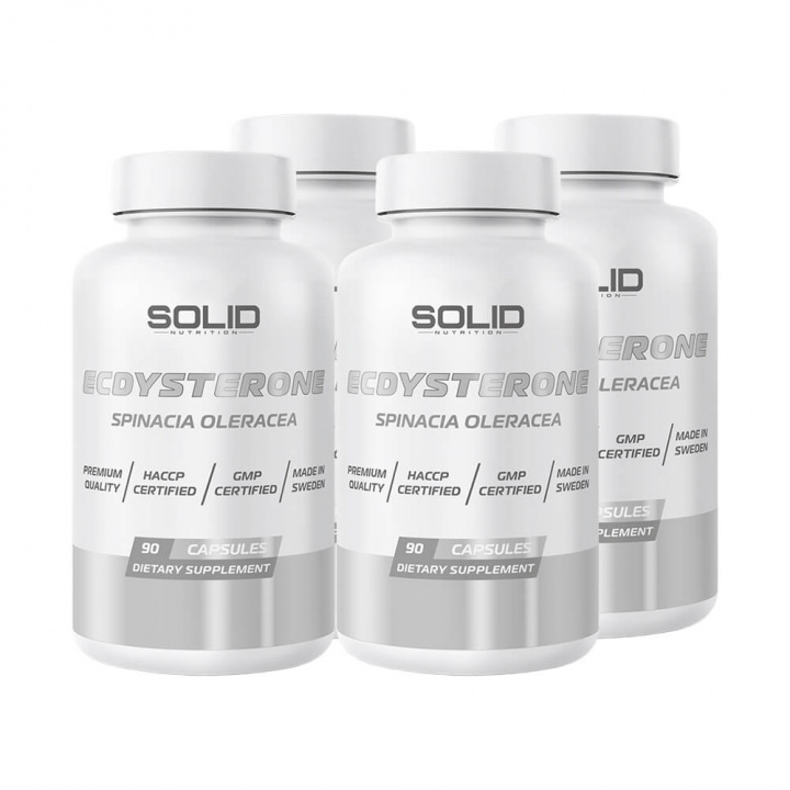 4 x SOLID Nutrition Ecdysterone, 90 caps i gruppen Kosttilskud & Fødevarer / Muskelforøgelse / Ecdysterone hos Tillskottsbolaget (SOLID75673)