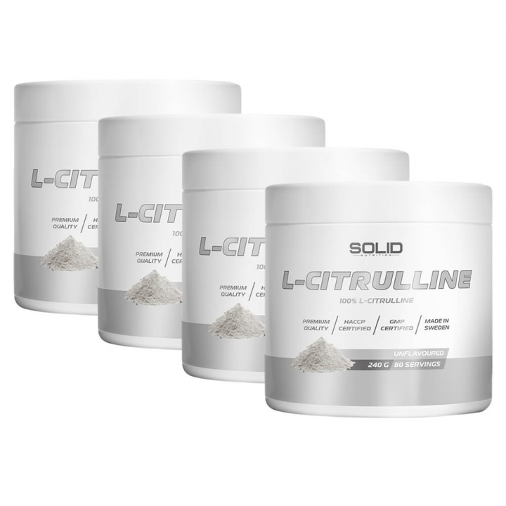4 x SOLID Nutrition L-Citrulline, 240 g i gruppen Kosttilskud & Fødevarer / Aminosyrer / Citrullin hos Tillskottsbolaget (SOLID7567)