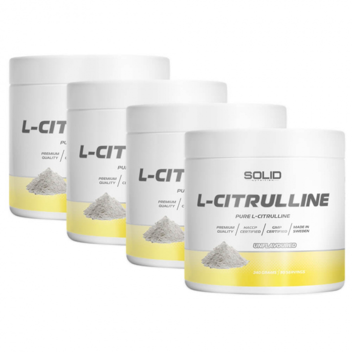 4 x SOLID Nutrition L-Citrulline, 240 g i gruppen Kosttilskud & Fødevarer / Aminosyrer / Citrullin hos Tillskottsbolaget (SOLID7567)