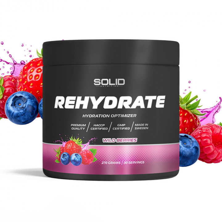SOLID Nutrition BLACK LINE Rehydrate, 270 g (Wild Berries) i gruppen Kosttilskud & Fødevarer / Mineraler / Elektrolytter hos Tillskottsbolaget (SOLID75682-6)