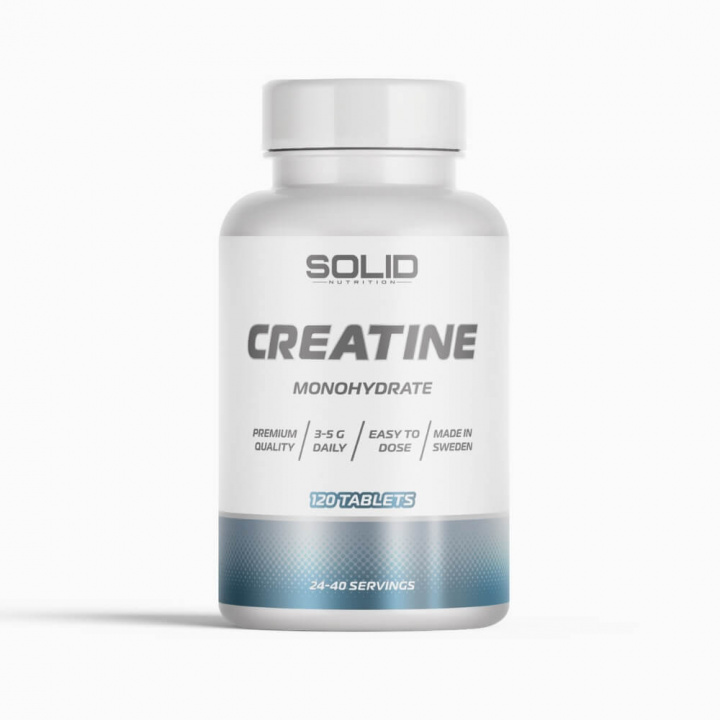 SOLID Nutrition Creatine, 120 tabs i gruppen Kosttilskud & Fødevarer / Kreatin / Kreatinmonohydrat hos Tillskottsbolaget (SOLID76432)