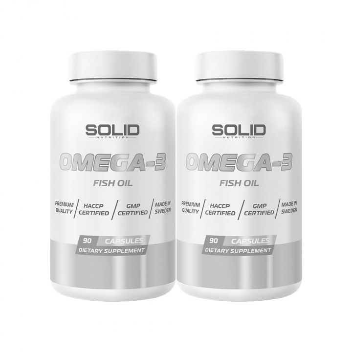 2 x SOLID Nutrition Omega-3, 90 caps i gruppen Kosttilskud & Fødevarer / Omega-3 & Fedtsyrer / Omega-3 hos Tillskottsbolaget (SOLID7644)