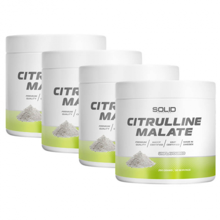 4 x SOLID Nutrition Citrulline Malate, 250 g i gruppen Kosttilskud & Fødevarer / Aminosyrer / Citrullin hos Tillskottsbolaget (SOLID765343)