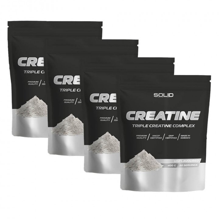 4 x SOLID Nutrition BLACK LINE Creatine, 400 g i gruppen Kosttilskud & Fødevarer / Kreatin / Kreatinblandinger hos Tillskottsbolaget (SOLID76834)