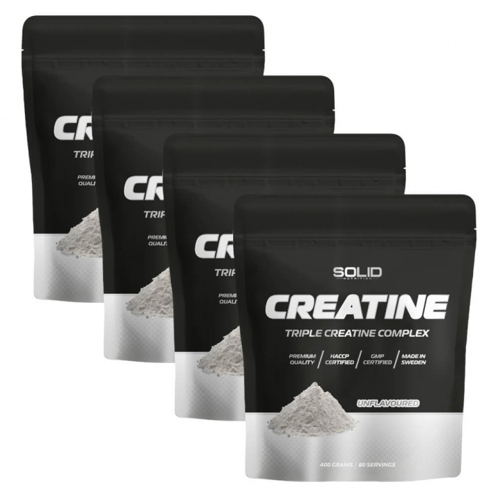 4 x SOLID Nutrition BLACK LINE Creatine, 400 g i gruppen Kosttilskud & Fødevarer hos Tillskottsbolaget (SOLID76834)