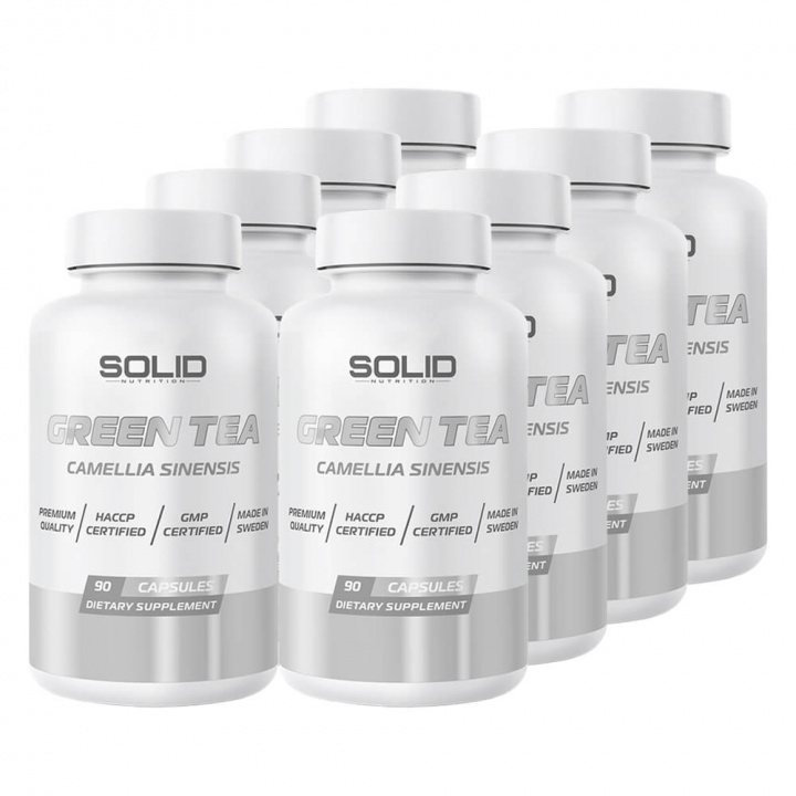 8 x SOLID Nutrition Green Tea, 90 caps i gruppen Kosttilskud & Fødevarer / Sundhedskost / Grøn Te hos Tillskottsbolaget (SOLID768432)