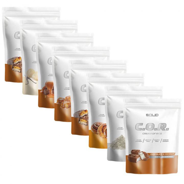 8 x SOLID Nutrition Cream Of Rice, 1 kg i gruppen Kosttilskud & Fødevarer / Fødevarer / Cream of Rice hos Tillskottsbolaget (SOLID76865)