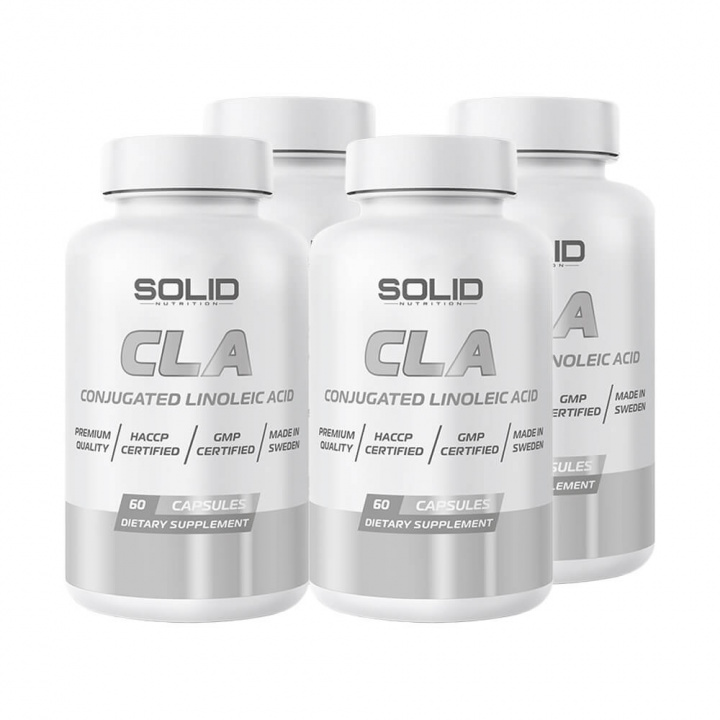 4 x SOLID Nutrition CLA, 60 caps i gruppen Kosttilskud & Fødevarer / Omega-3 & Fedtsyrer / CLA hos Tillskottsbolaget (SOLID76899)
