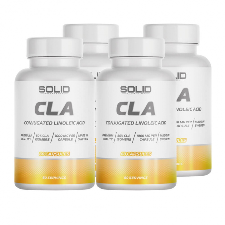 4 x SOLID Nutrition CLA, 60 caps i gruppen Kosttilskud & Fødevarer / Omega-3 & Fedtsyrer / CLA hos Tillskottsbolaget (SOLID76899)