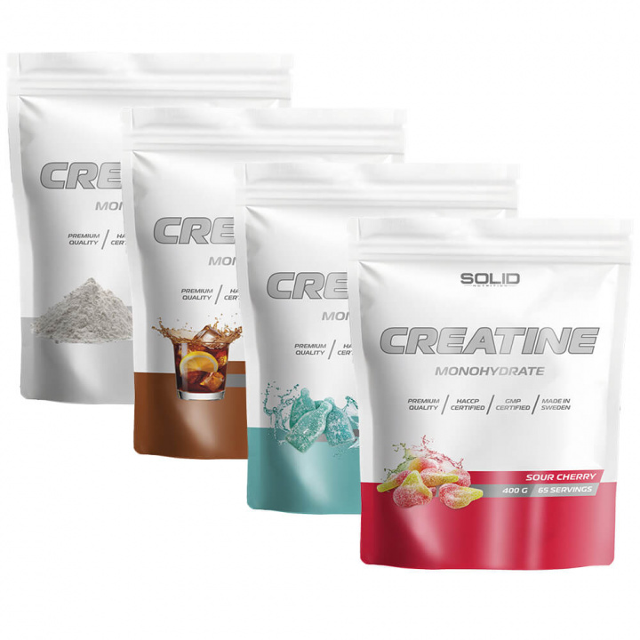 4 x SOLID Nutrition Creatine Monohydrate, 400 g i gruppen Kosttilskud & Fødevarer / Kreatin / Kreatinmonohydrat hos Tillskottsbolaget (SOLID78412)