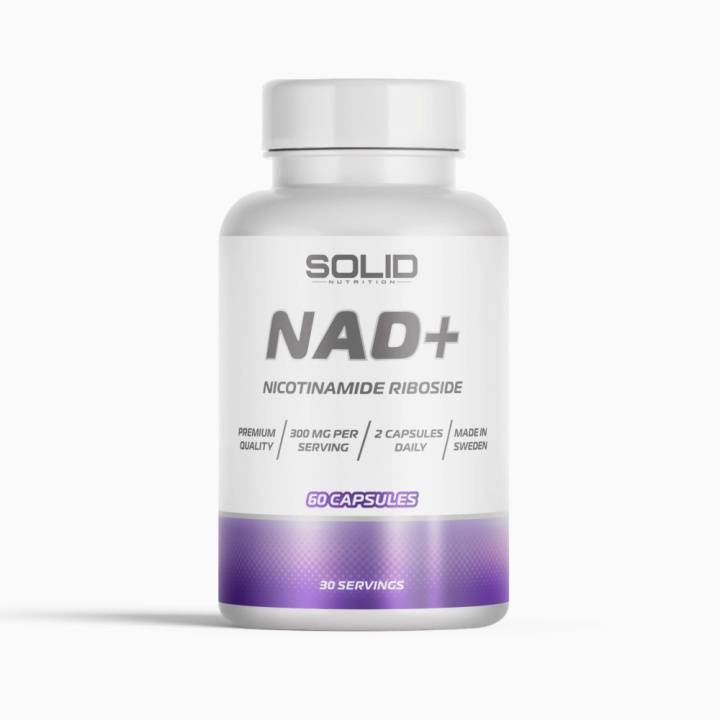 SOLID Nutrition NAD+, 60 caps i gruppen Kosttilskud & Fødevarer / Vitaminer / B-vitamin hos Tillskottsbolaget (SOLID8123)