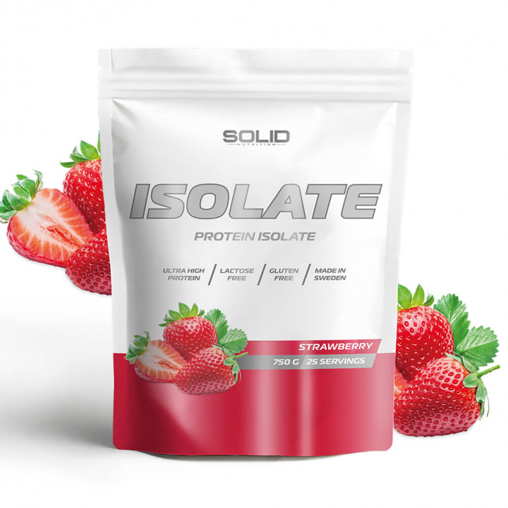 SOLID Nutrition Isolate, 750 g (Strawberry) i gruppen Kosttilskud & Fødevarer / Proteinpulver / Isolatprotein hos Tillskottsbolaget (SOLID85001-10)