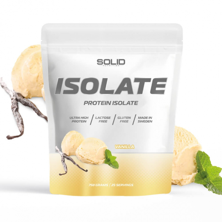 SOLID Nutrition Isolate, 750 g (Vanilla) i gruppen Kosttilskud & Fødevarer / Proteinpulver / Isolatprotein hos Tillskottsbolaget (SOLID85001-1)