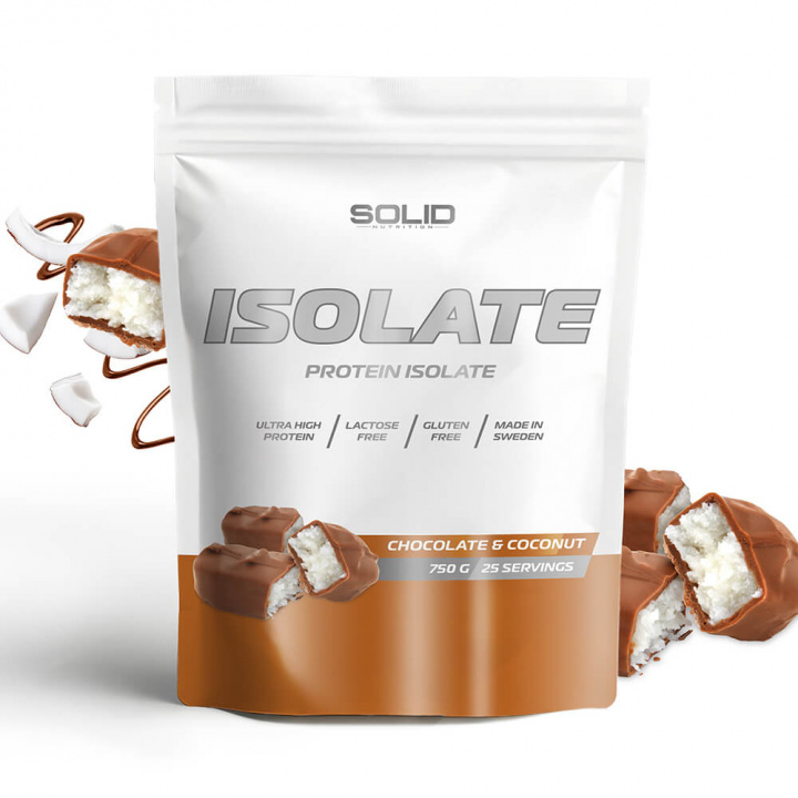 SOLID Nutrition Isolate, 750 g (Chocolate & Coconut) i gruppen Kosttilskud & Fødevarer / Proteinpulver / Isolatprotein hos Tillskottsbolaget (SOLID85001-4)