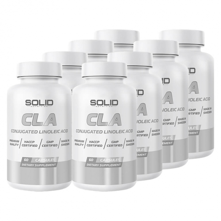 8 x SOLID Nutrition CLA, 60 caps i gruppen Kosttilskud & Fødevarer / Vægttab / Fedtforbrænder hos Tillskottsbolaget (SOLID8654)