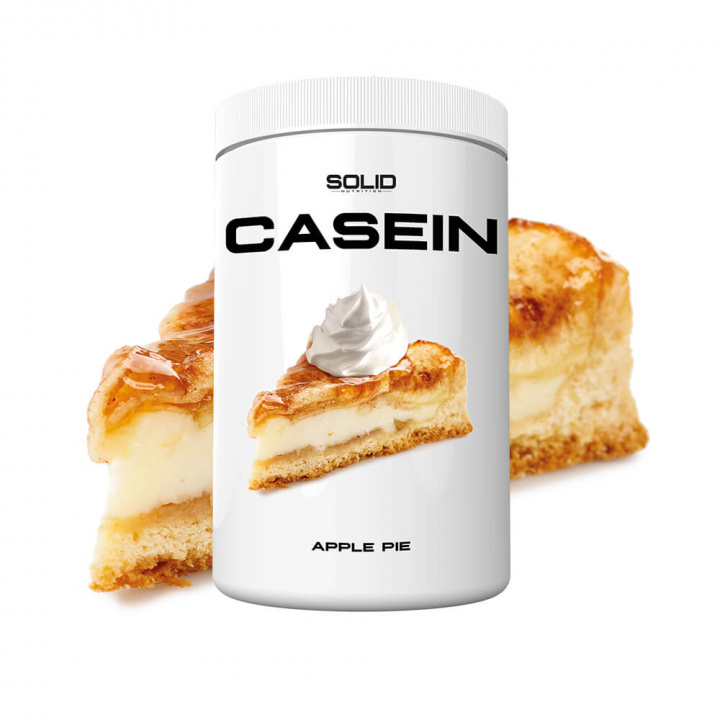SOLID Nutrition Casein, 750 g (Apple Pie) i gruppen Kosttilskud & Fødevarer / Proteinpulver / Kaseinprotein hos Tillskottsbolaget (SOLIDCASEIN1-12)