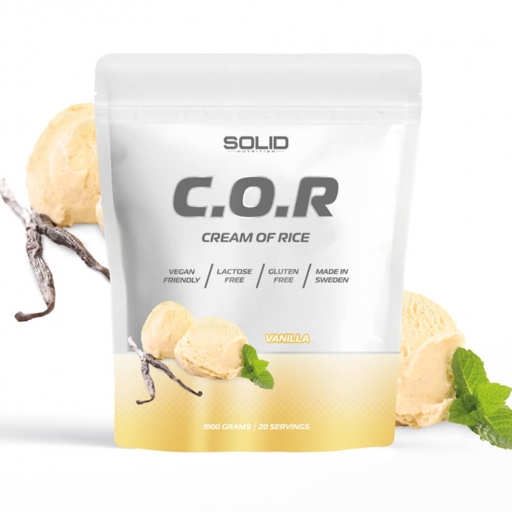 SOLID Nutrition Cream Of Rice, 1 kg (Vanilla) i gruppen Kosttilskud & Fødevarer / Fødevarer / Cream of Rice hos Tillskottsbolaget (SOLIDCREAM5748-3)