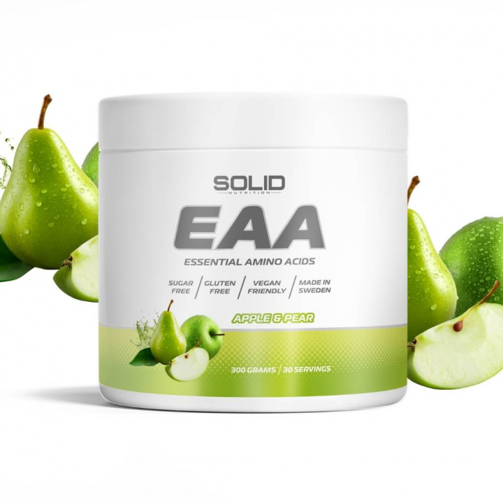 SOLID Nutrition EAA, 300 g (Apple/Pear) i gruppen Kosttilskud & Fødevarer / Aminosyrer / EAA hos Tillskottsbolaget (SOLIDEAA-11)