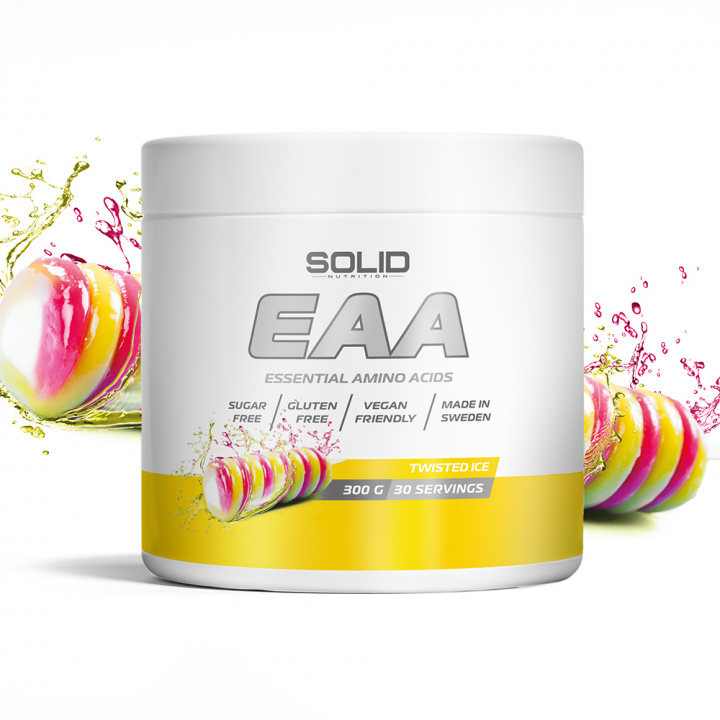 SOLID Nutrition EAA, 300 g (Twisted Ice) i gruppen Kosttilskud & Fødevarer / Aminosyrer / EAA hos Tillskottsbolaget (SOLIDEAA-2)