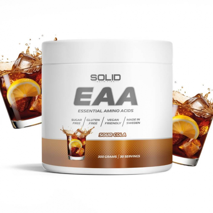 SOLID Nutrition EAA, 300 g (Sour Cola) i gruppen Kosttilskud & Fødevarer / Aminosyrer / EAA hos Tillskottsbolaget (SOLIDEAA-3)