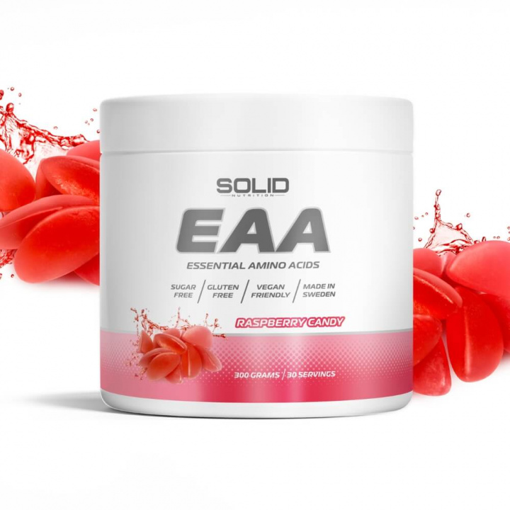 SOLID Nutrition EAA, 300 g (Raspberry Candy) i gruppen Tilbud! / Udsalg hos Tillskottsbolaget (SOLIDEAAHALLON)