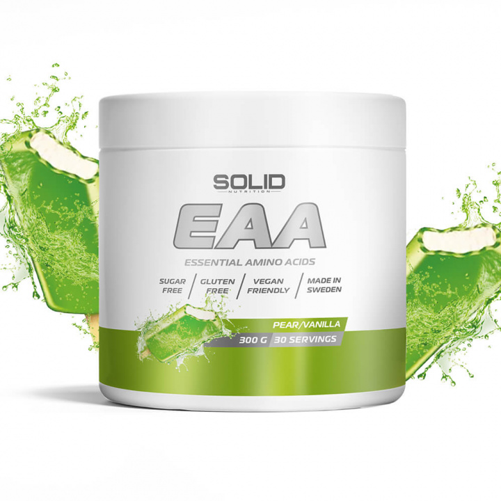 SOLID Nutrition EAA, 300 g (Pear/Vanilla) i gruppen Emne / Glutenfrie kosttilskud hos Tillskottsbolaget (SOLIDEAASPLITT)