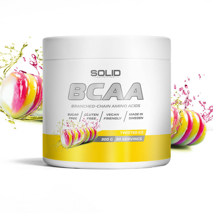 SOLID Nutrition BCAA, 300 g (Twisted Ice) i gruppen Kosttilskud & Fødevarer / Aminosyrer / BCAA hos Tillskottsbolaget (SOLIDTWISTED)