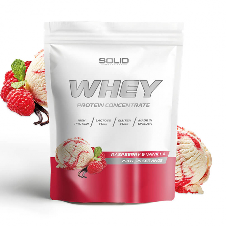 SOLID Nutrition Whey, 750 g (Raspberry & Vanilla) i gruppen Tilbud! hos Tillskottsbolaget (SOLIDWHEY-14)
