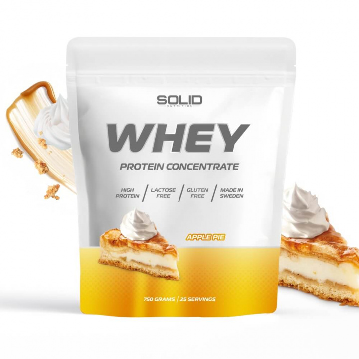 SOLID Nutrition Whey, 750 g (Apple Pie) i gruppen Kosttilskud & Fødevarer / Proteinpulver / Valleprotein / Whey protein hos Tillskottsbolaget (SOLIDWHEY-15)