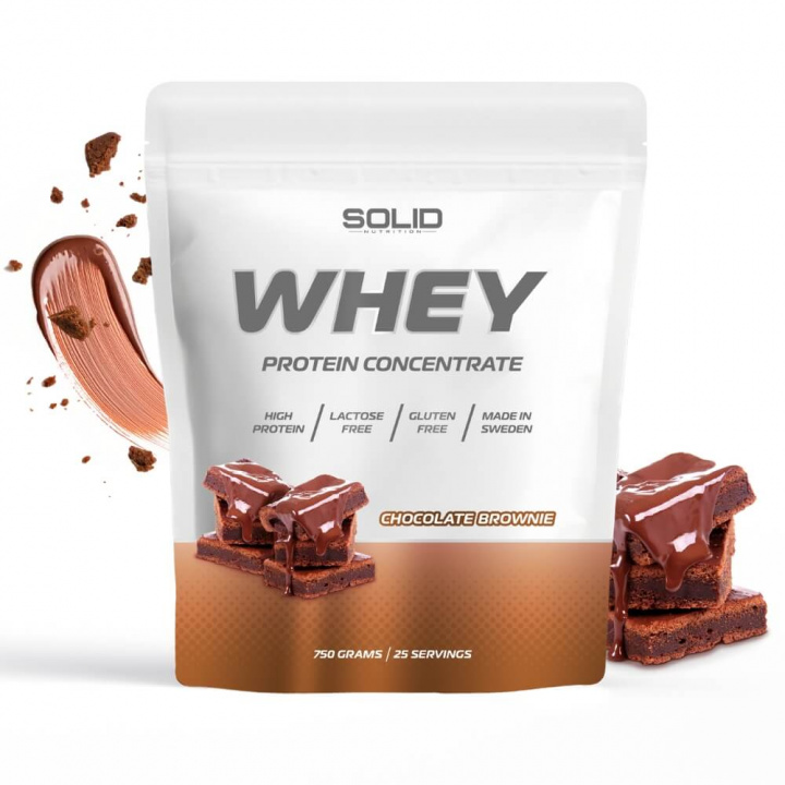 SOLID Nutrition Whey, 750 g (Chocolate Brownie) i gruppen Kosttilskud & Fødevarer / Proteinpulver / Valleprotein / Whey protein hos Tillskottsbolaget (SOLIDWHEY-16)