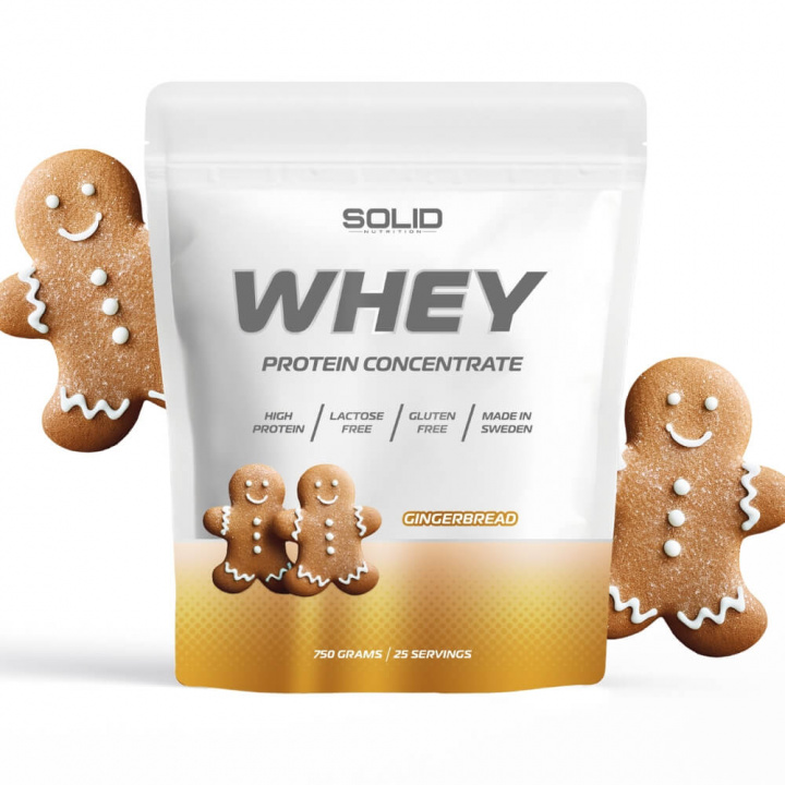 SOLID Nutrition Whey, 750 g (Pepparkaka) i gruppen Kosttilskud & Fødevarer / Proteinpulver / Valleprotein / Whey protein hos Tillskottsbolaget (SOLIDWHEY-4)