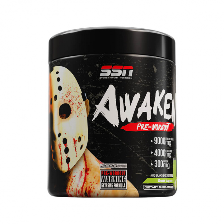 SSN Awaken PWO, 400 g (Sour Apple) i gruppen Kosttilskud & Fødevarer / Præstationsforbedringer / Pre-Workout / PWO hos Tillskottsbolaget (SSN001-1)