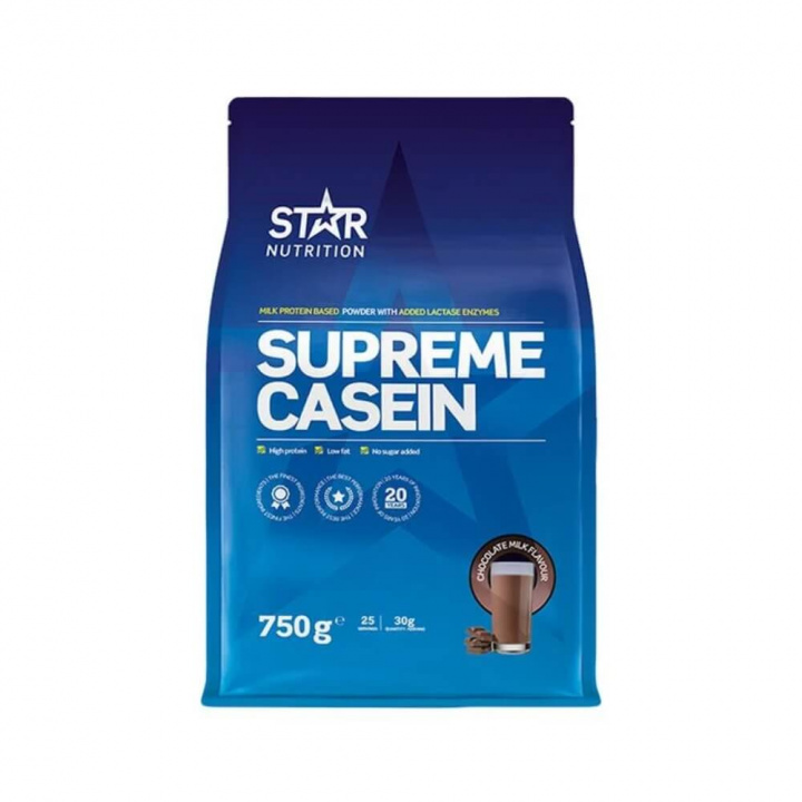 Star Nutrition Supreme Casein, 750 g (Chocolate Milk) i gruppen Kosttilskud & Fødevarer / Proteinpulver / Kaseinprotein hos Tillskottsbolaget (STAR004-2)