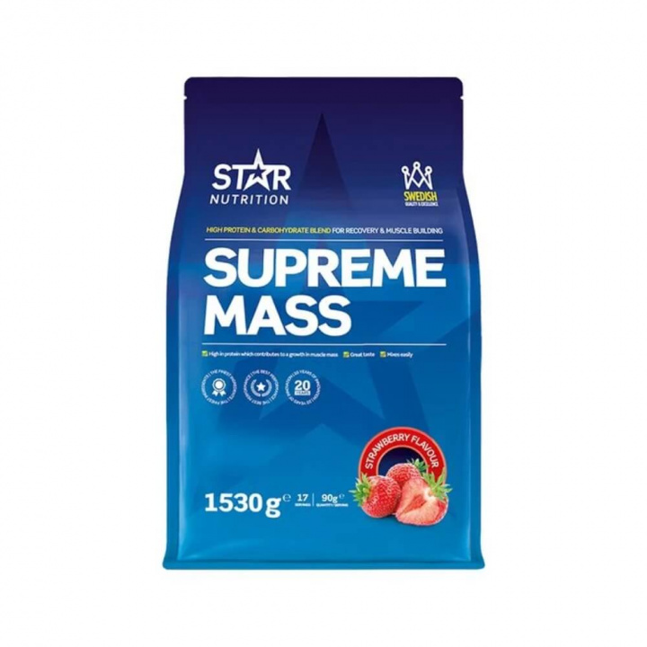 Star Nutrition Supreme Mass, 1530 g (Strawberry) i gruppen Emne / Svensk kosttilskud hos Tillskottsbolaget (STAR005-2)