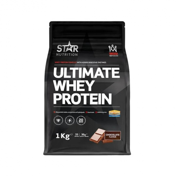 Star Nutrition Ultimate Whey Protein, 1 kg (Chocolate) i gruppen Kosttilskud & Fødevarer / Proteinpulver / Valleprotein / Whey protein hos Tillskottsbolaget (STAR023-1)