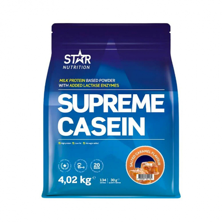Star Nutrition Supreme Casein, 4020 g (Salted Caramel) i gruppen Kosttilskud & Fødevarer / Proteinpulver / Kaseinprotein hos Tillskottsbolaget (STAR7679-5)